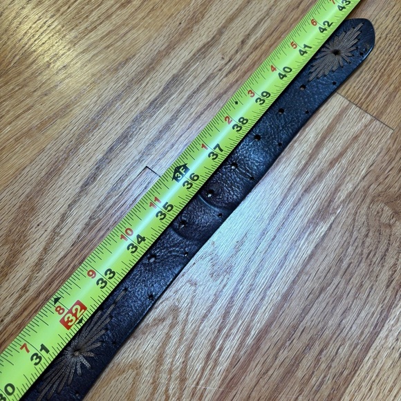 Vintage artisan boho southwestern western leather cowboy sunburst belt - Picture 4 of 8